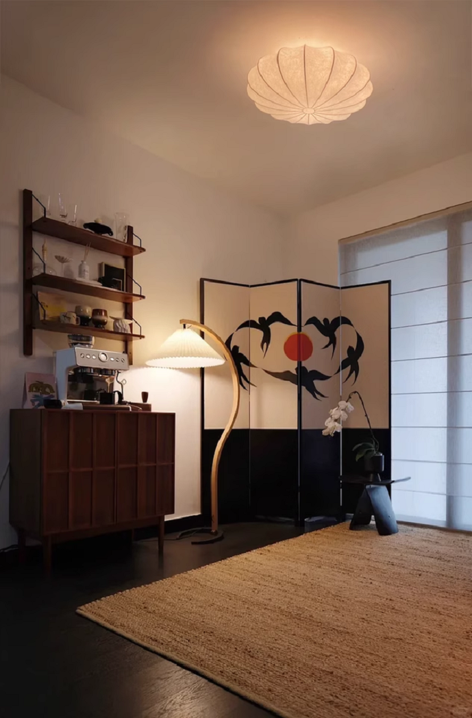 Silk lampshade pendant light white Ceiling Light Fixtures