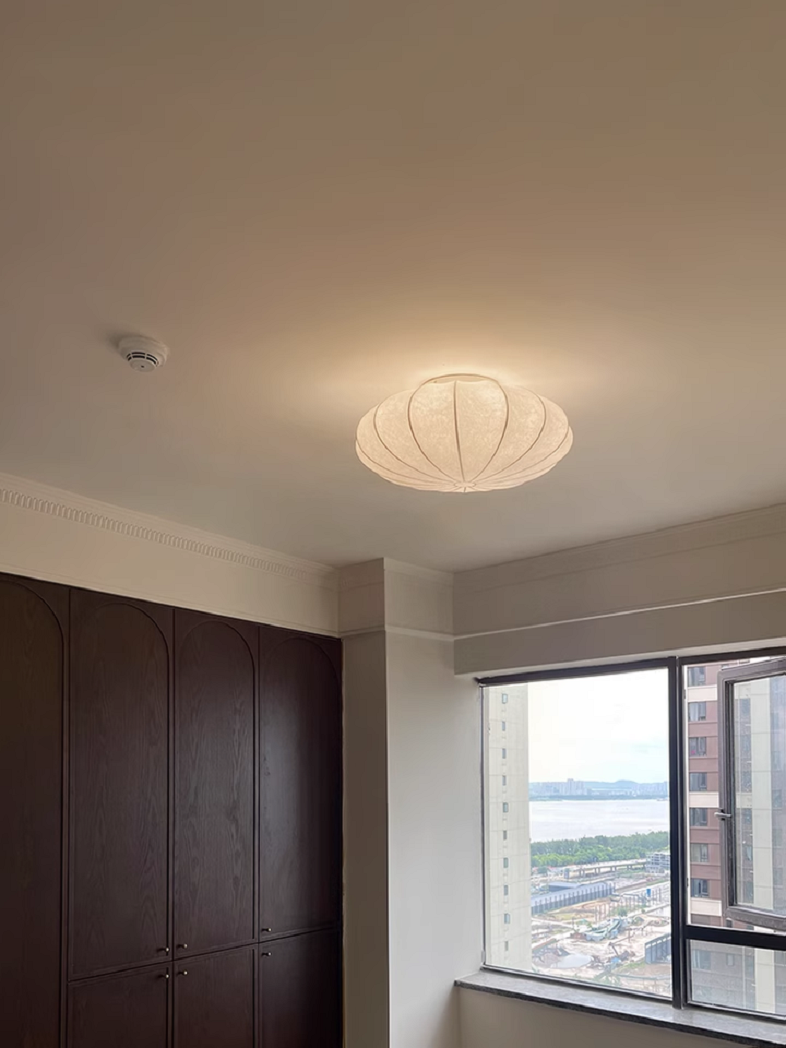 Silk lampshade pendant light white Ceiling Light Fixtures