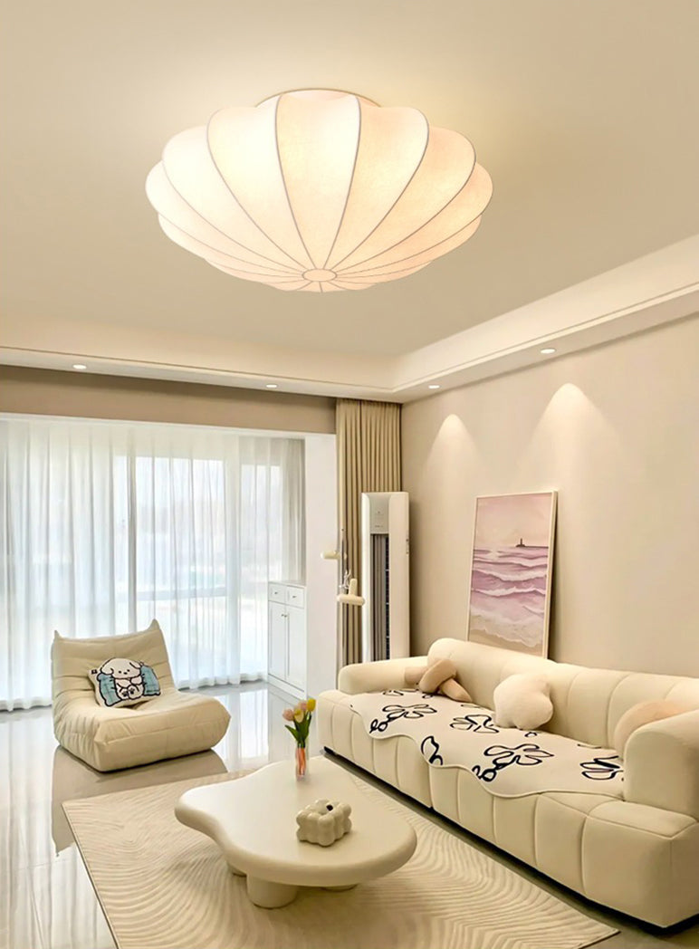 Silk lampshade pendant light white Ceiling Light Fixtures