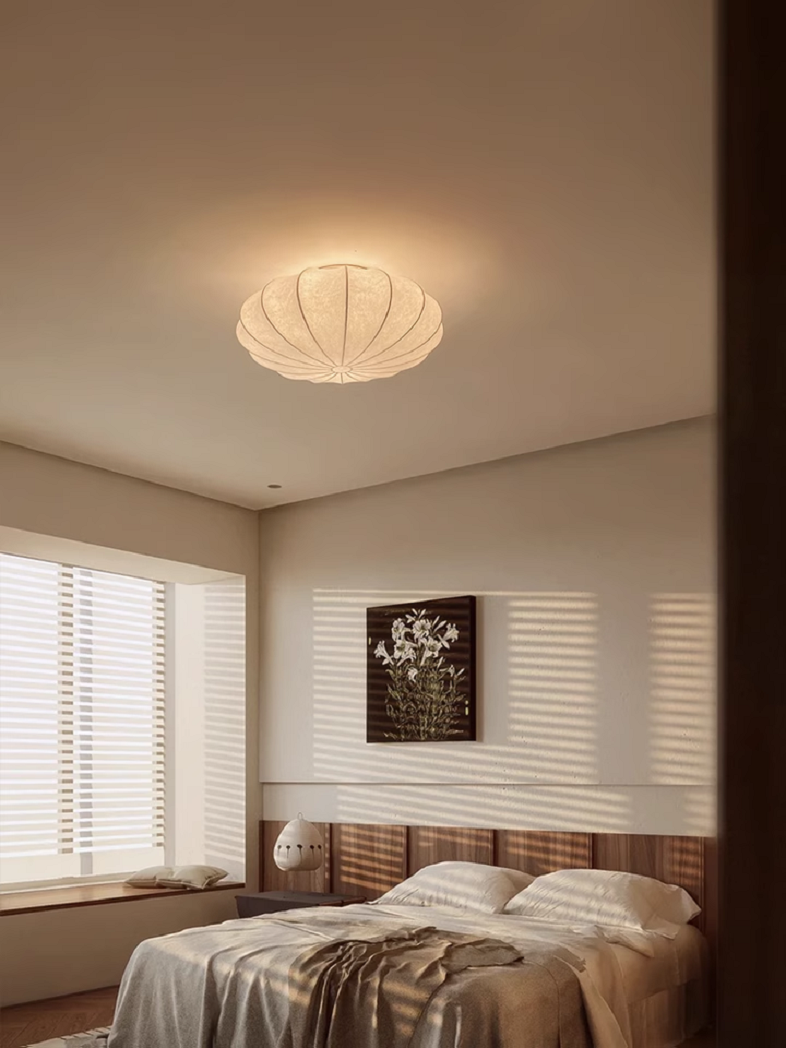 Silk lampshade pendant light white Ceiling Light Fixtures