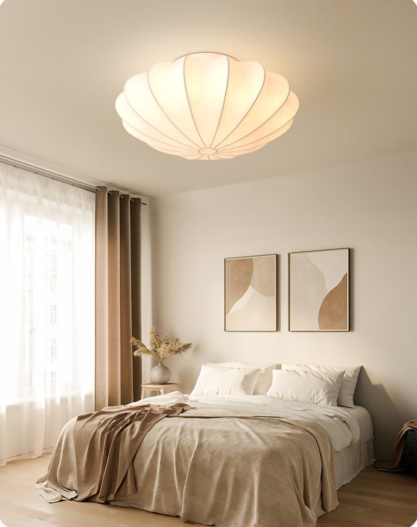 Silk lampshade pendant light white Ceiling Light Fixtures