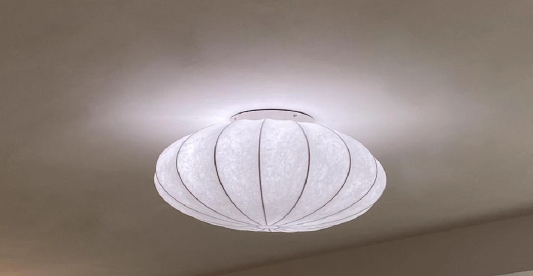 Silk lampshade pendant light white Ceiling Light Fixtures