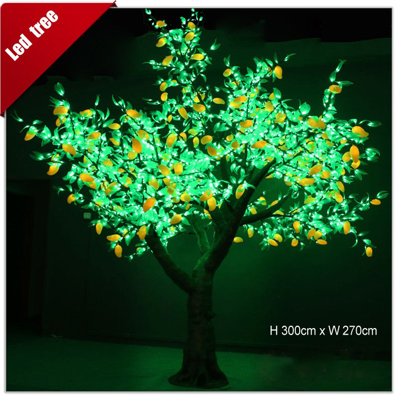 LED artificial Tree lights Simulated Fruit Tree Mango Tree Outdoor lighted trees,Height: 3m(9.8ft)