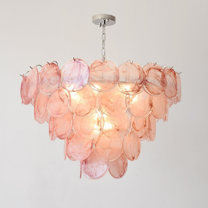 Glass Chandelier pink