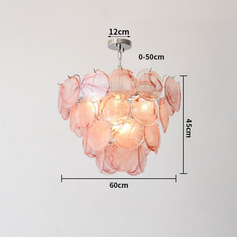 Glass Chandelier pink