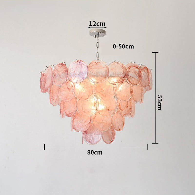 Glass Chandelier pink