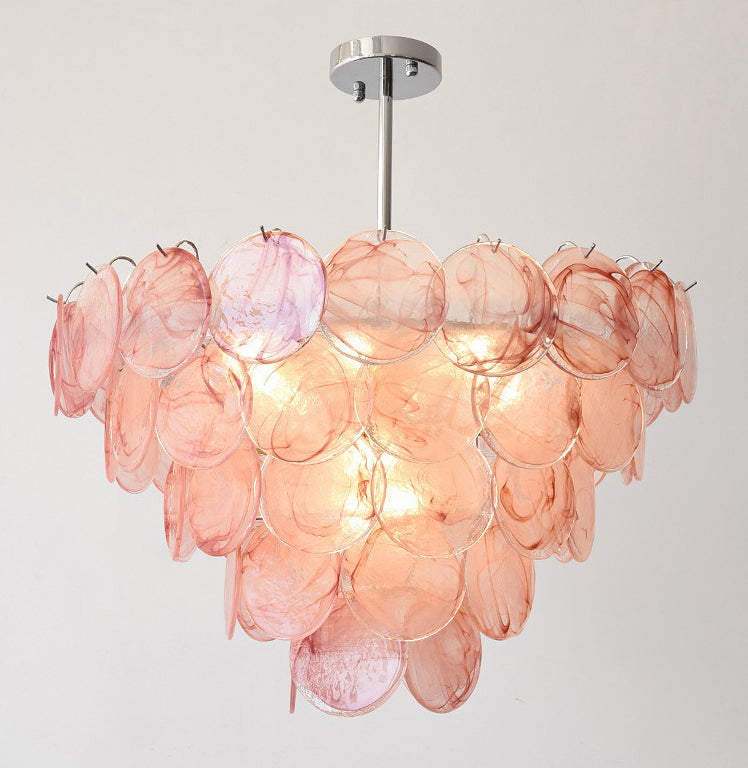 Glass Chandelier pink