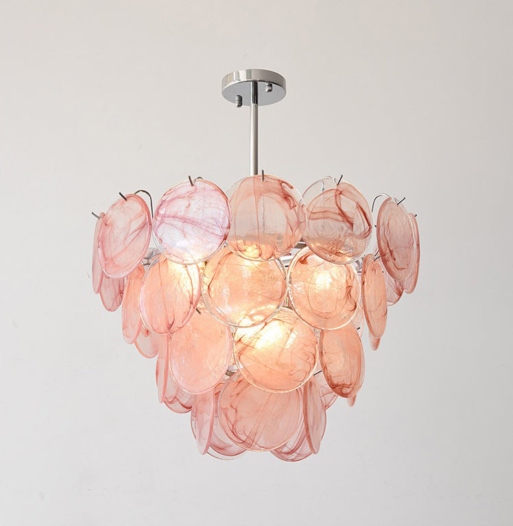 Glass Chandelier pink