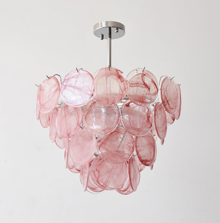 Glass Chandelier pink
