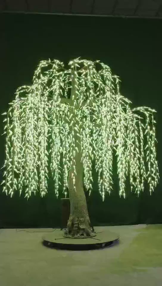 DMX512 smart controlled Multi color large outdoor LED willow tree lights 11ft (3.5m)