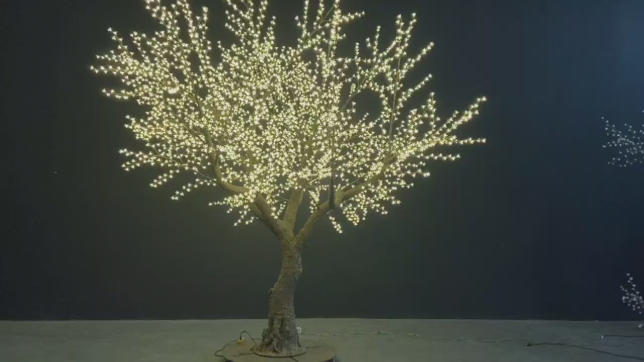 Warm white LED super high simulation cherry blossom tree light 3.5m 11.5ft video
