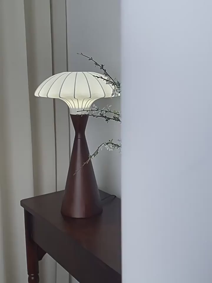 LED silk solid wood desk lamp