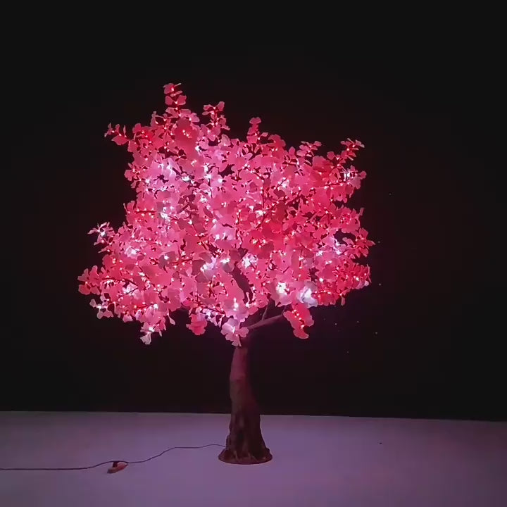 RGBW LED high simulation ginkgo tree light,Height: 2.8m(9ft)