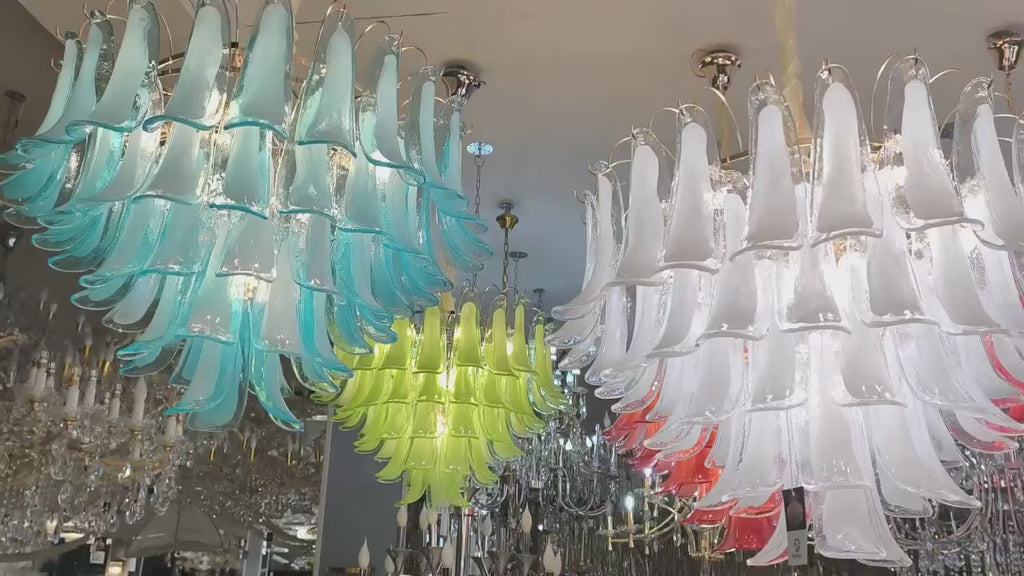 White jade glass chandelier