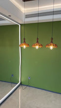 Load and play video in Gallery viewer, 3 Light Restaurant chandelier bar lamp hanging line lamp brown glass
