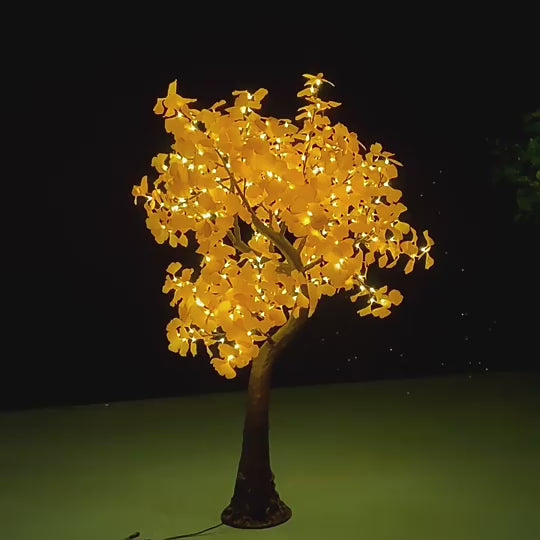 LED High Simulation ginkgo Tree lights Outdoor lighted trees,Height: 2m(6.56ft)
