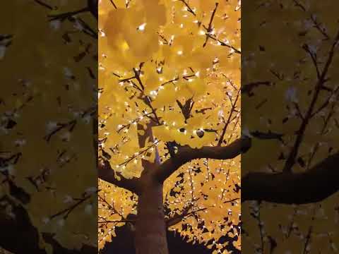 LED High Simulation Ginkgo Tree Light, Warm White / RGBW, Height 4.5m / 14.76ft