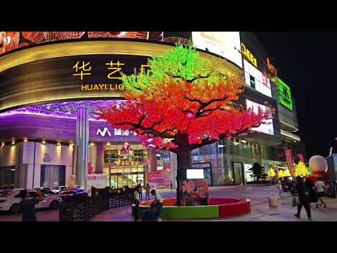 20ft DMX512 smart controlled Multi color Christmas decorations large outdoor LED Ginkgo tree