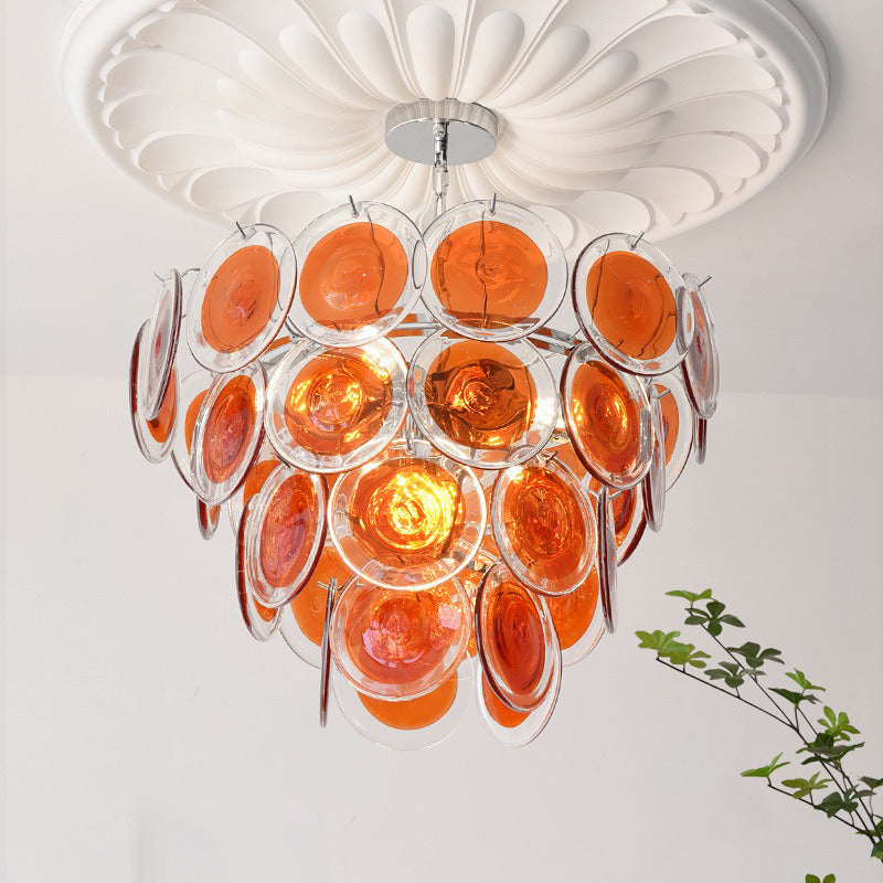 Glass Chandelier Red