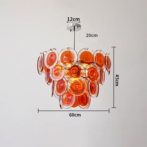 Glass Chandelier Red