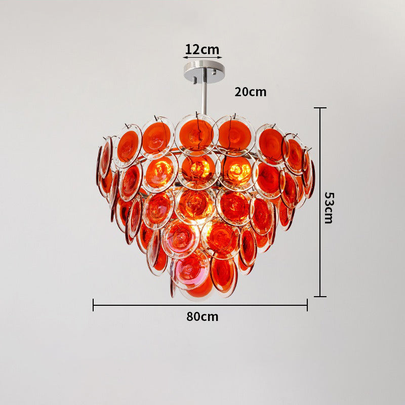 Glass Chandelier Red