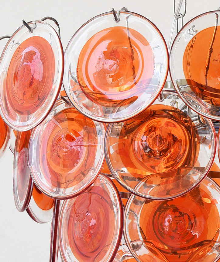 Glass Chandelier Red