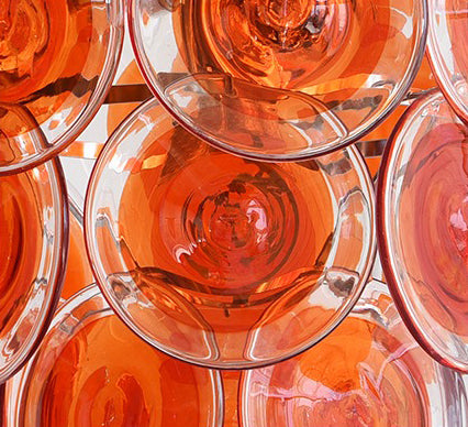 Glass Chandelier Red