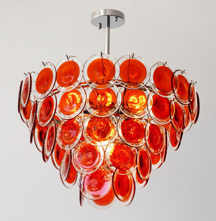 Glass Chandelier Red