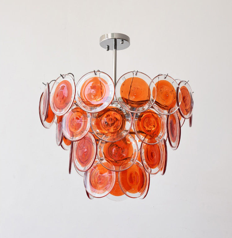 Glass Chandelier Red