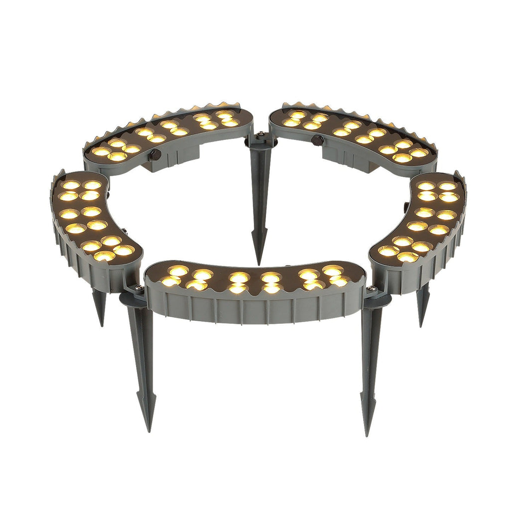Five-head RGB remote control LED tree ring uplight with ground spikes