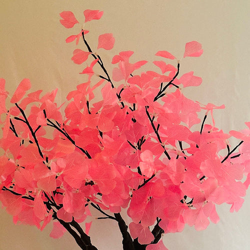 LED ginkgo tree light pink leaves detail for RGBW decorative tree