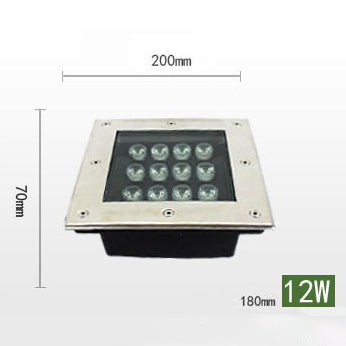 12W square LED underground light size 200x180x70mm