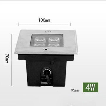 4W square LED underground light size 100x95x70mm