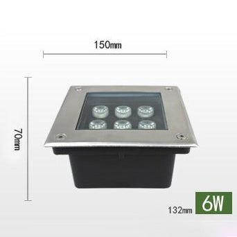 6W square LED underground light size 150x132x70mm