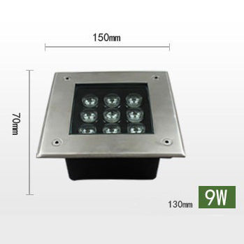9W square LED underground light size 150x130x70mm