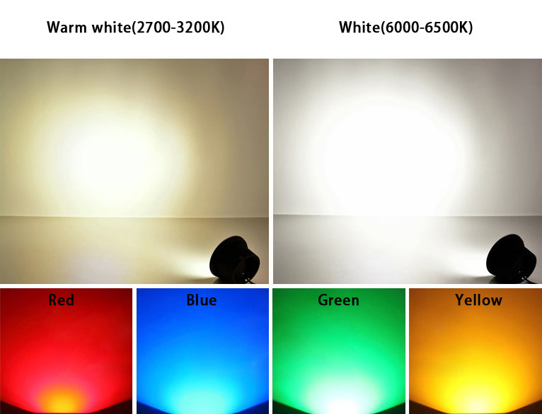 Square LED underground light color options warm white white red blue green yellow