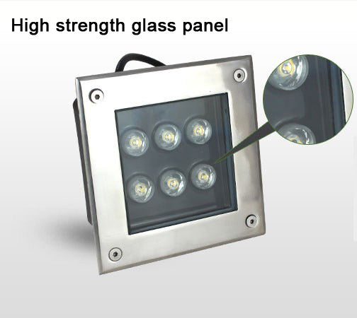 Square LED underground light high strength glass panel detail