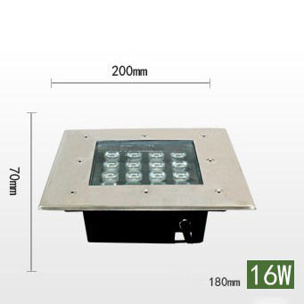 16W square LED underground light size 200x180x70mm