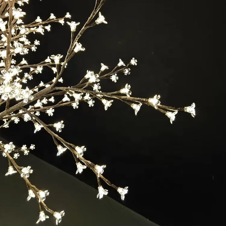 Warm white LED cherry blossom branch detail for commercial decorative tree light