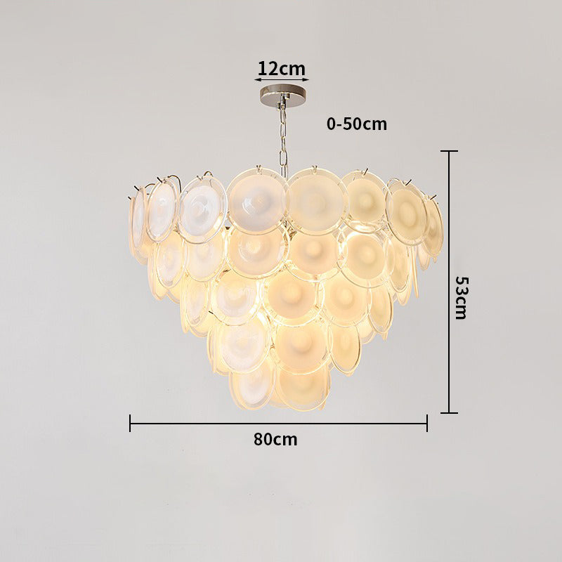 Glass Chandelier Milky white