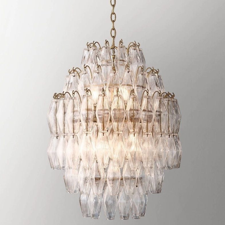 Modern style glass chandelier lighting diamond shaped glass chandelier