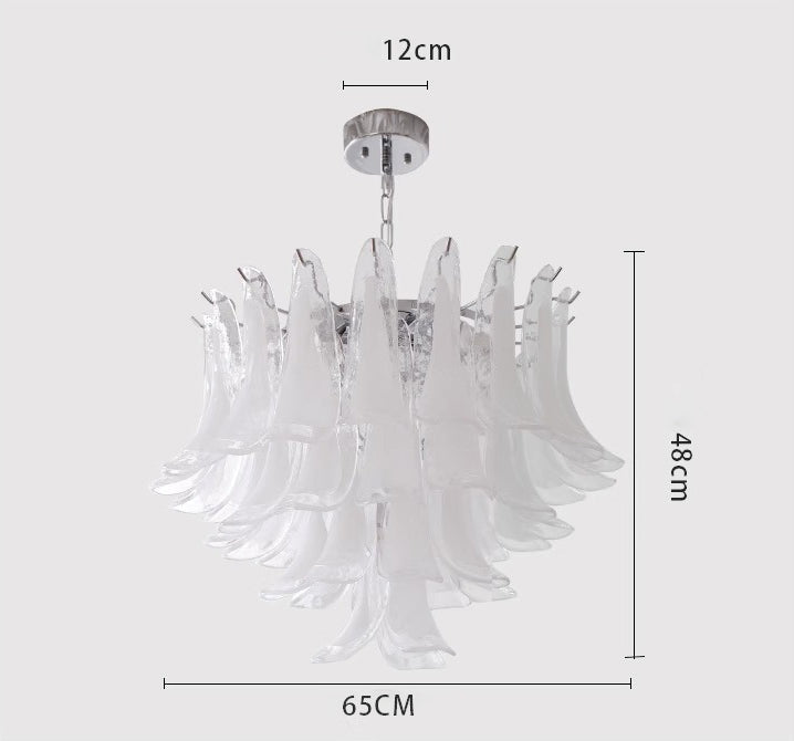 French vintage white jade glass chandelier