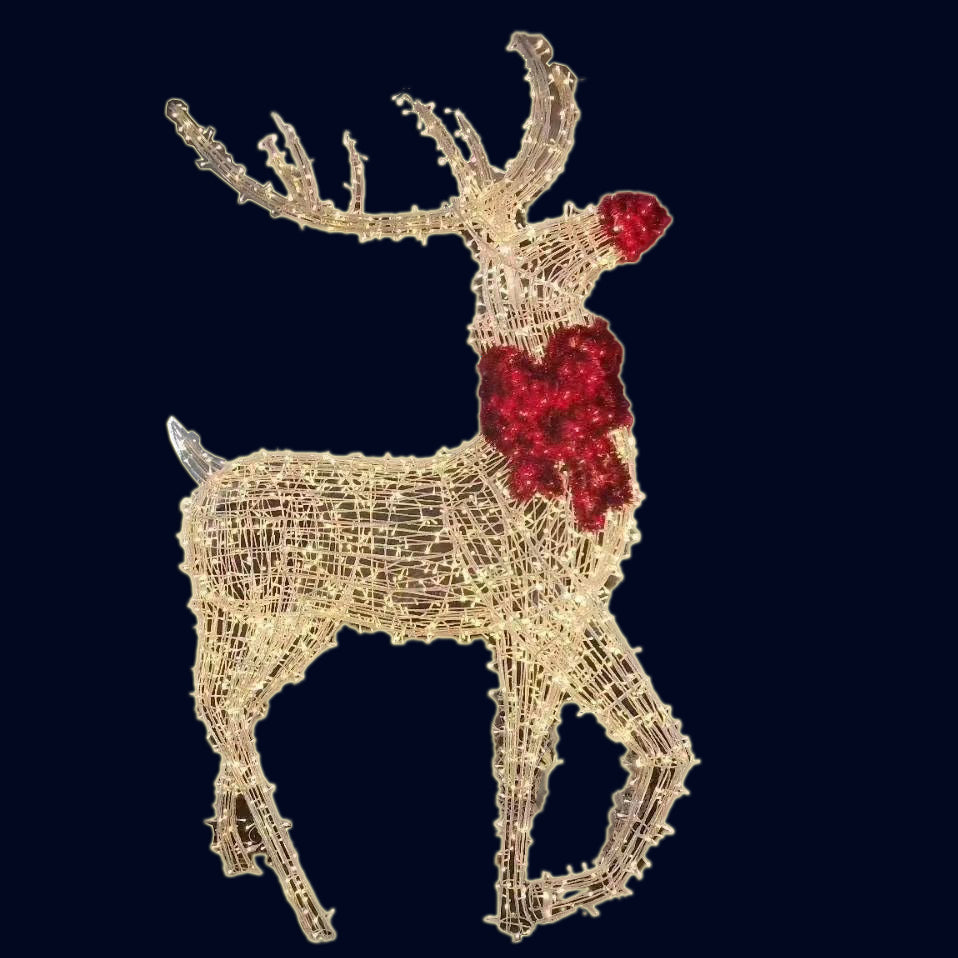 Outdoor Large 3D Reindeer Motif Lights Waterproof IP 65 Giant LED Christmas Lights  Warm White