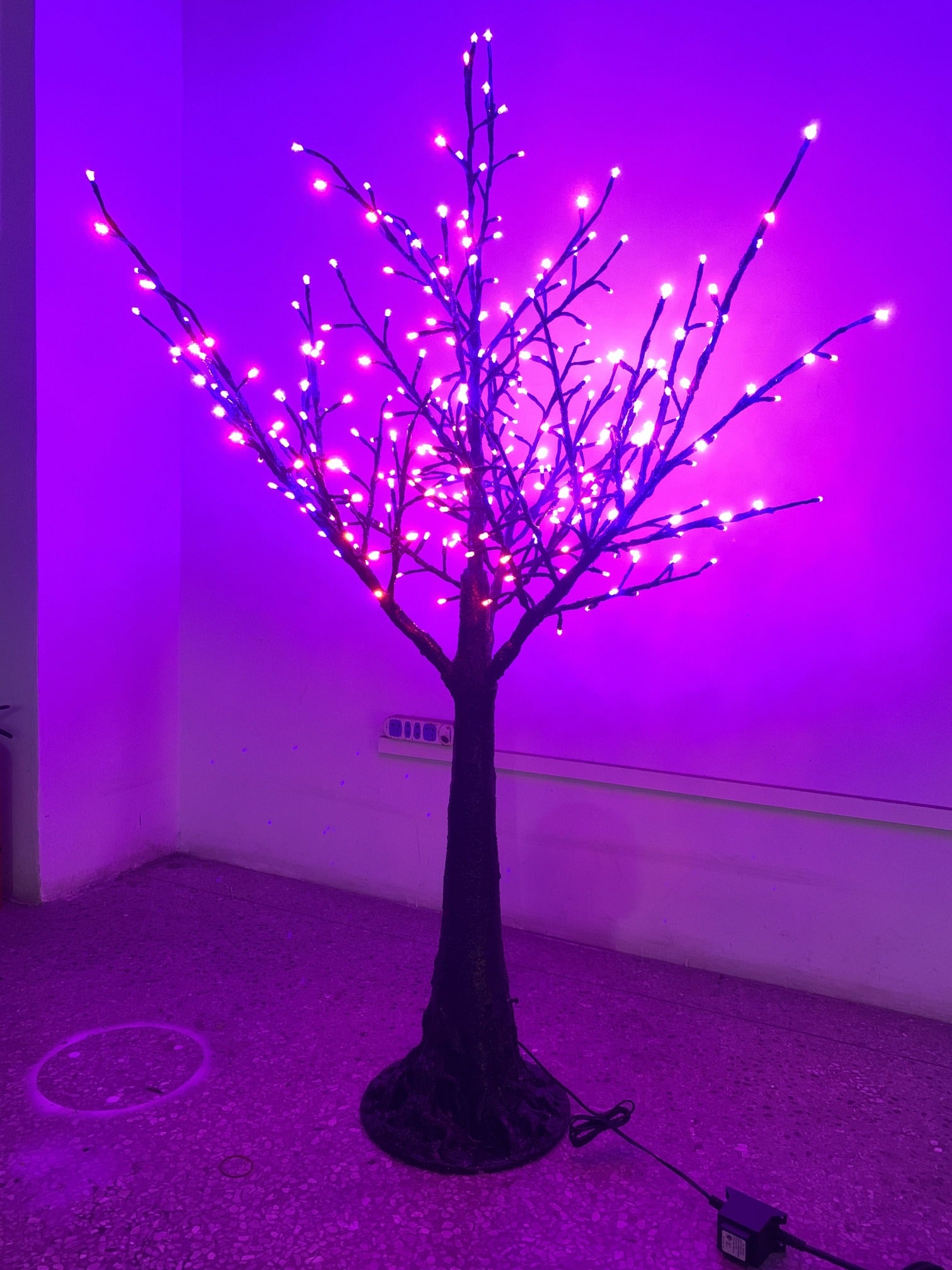 LED Lighted Trees light super artificial tree purple+pink,Height: 1.5m ...