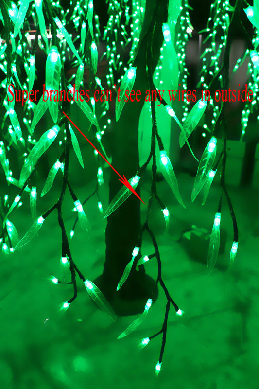 LED high Simulation Weeping willow tree lights Outdoor lighted trees,Height: 2m(6.56ft)