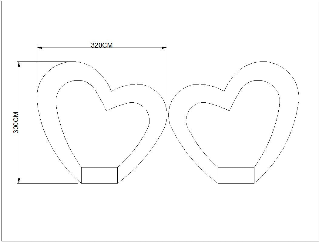 valentines day Wedding decoration lamp LED heart-shaped lamp large outdoor decorations