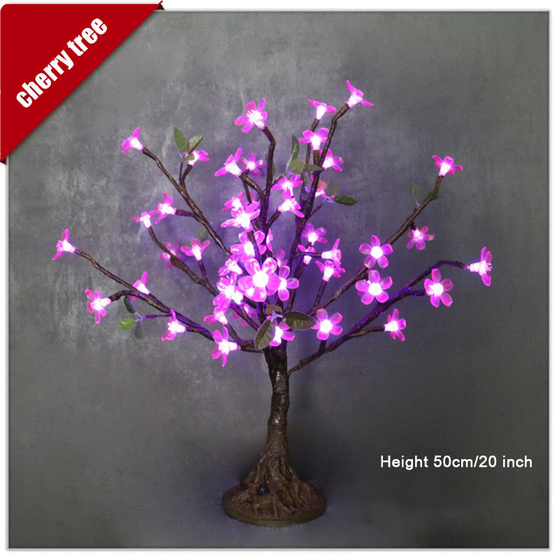 Pink cherry blossom tree table lamp