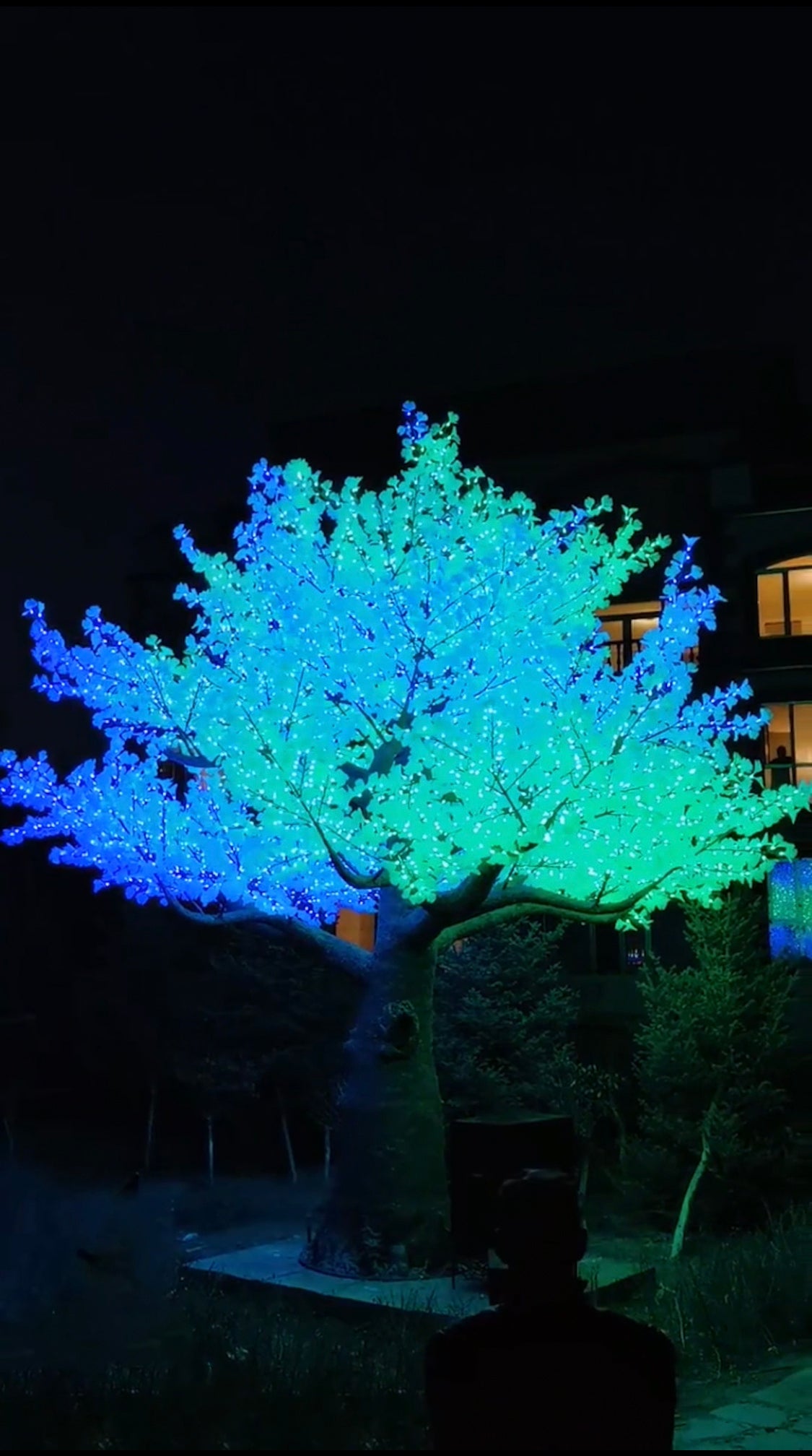 20ft DMX512 smart controlled Multi color Christmas decorations large outdoor LED Ginkgo tree