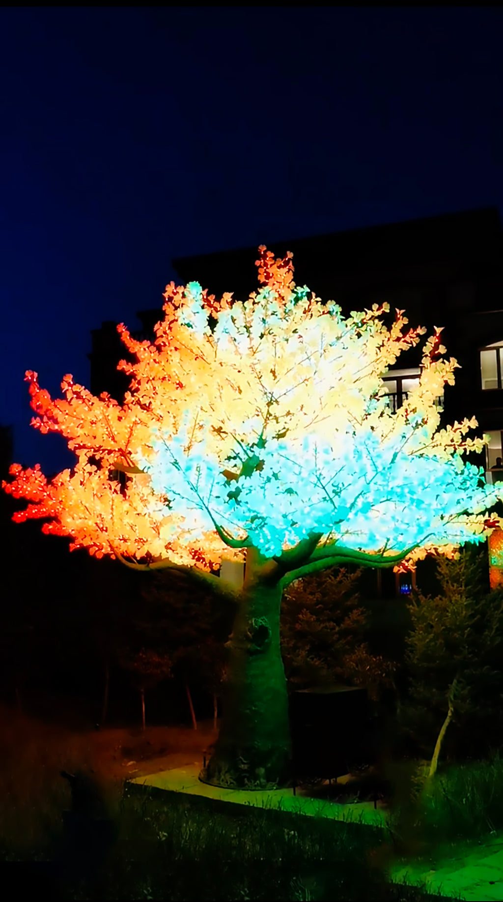20ft DMX512 smart controlled Multi color Christmas decorations large outdoor LED Ginkgo tree